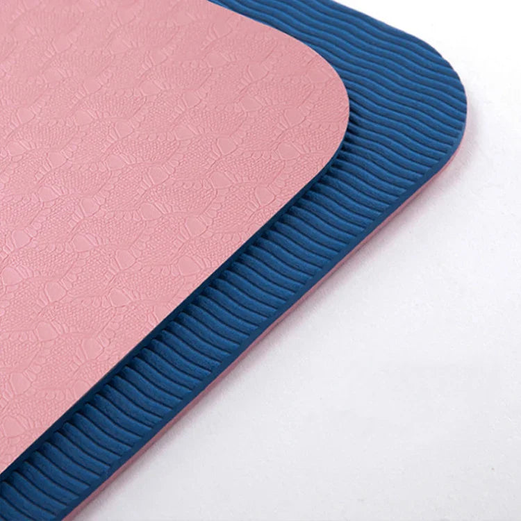 TPE Yoga Mat with Posture Lines & Strap